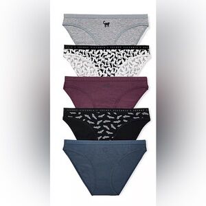 Victoria's Secret 5-Pack Cotton Stretch Panty Pack- All Things Black Size M NWT